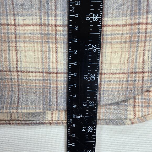 Pendleton 100% Virgin Wool Brown Plaid Long Sleeve Pearl Snap Flannel Size Large - Picture 5 of 8